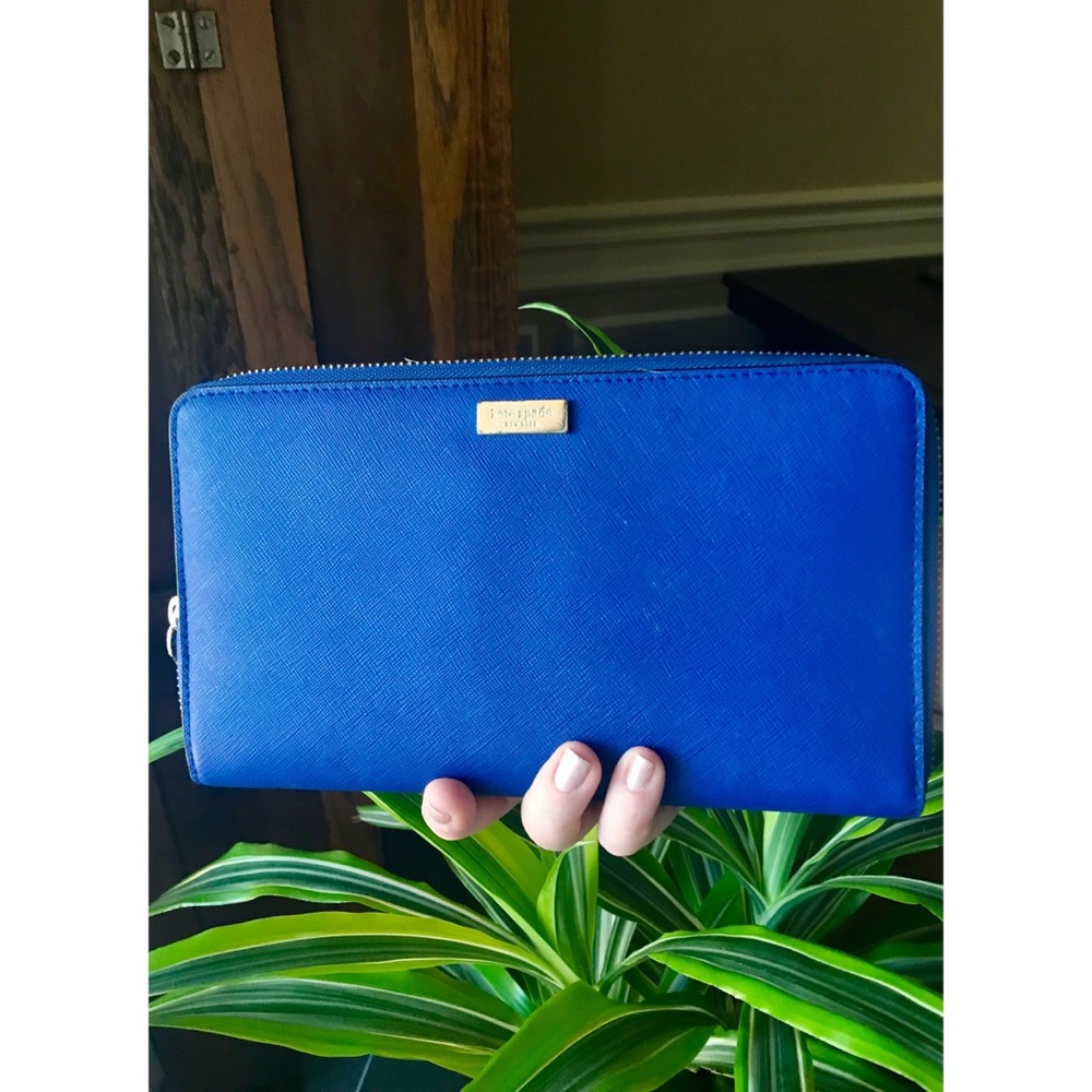 Kate Spade Travel Wallet, Royal Blue, Real Leather